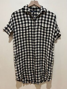 Madewell Black and White Buffalo Checkered Plaid Shirt Dress - Women’s Size XXS